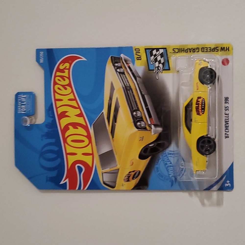 1967 Chevelle SS 396 Hot Wheels HW Speed Graphics 8/10 Yellow Diecast